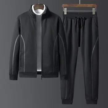 2020 Zimná Fleece Novej black trend Udržať v teple Voľné pánske Bežné tepláky, mikiny mužov šport oblek