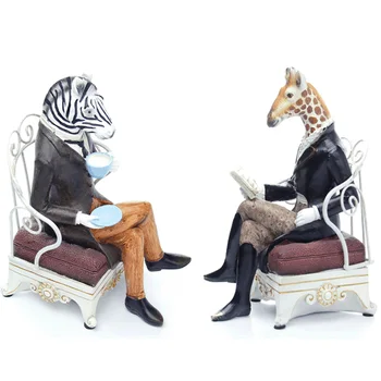 Americký Zebra, Žirafa, Regálové Socha Praktické Socha Ozdoby Vintage Figúrka Office Dekorácie, Domáce Dekorácie, Darčeky