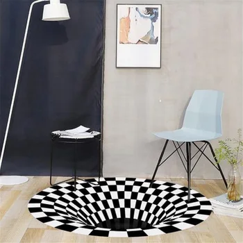 3D Troch-dimenzionální Black&White Stereo Vision Mat pre Obývacia Izba Visual Ilúziu 3D Koberec Koberec Pre spálne Domov Dekoratívne