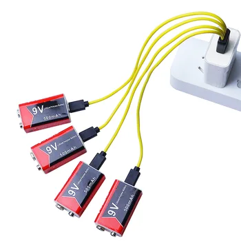 4pc 9V 500mAh li-ion Nabíjateľnú batériu, Micro USB Batérie 9 v lítium pre Multimeter Mikrofón Hračka na Diaľkové Ovládanie KTV použitie