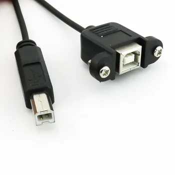 5x USB 2.0 B Ženské Panel Montáž Na USB 2.0 B Samec Konektor Rozšírenie Stočený Špirála Konektor Kábla 5 ft/1,5 m