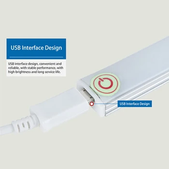 USB Touch Sensor Pásy Stmievateľné LED Panel na Čítanie Podľa Polica Stôl Svetlo Pre Spálne Skriňa, Nočné Skrinky Kúpeľňa Čisto Biely