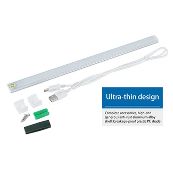 USB Touch Sensor Pásy Stmievateľné LED Panel na Čítanie Podľa Polica Stôl Svetlo Pre Spálne Skriňa, Nočné Skrinky Kúpeľňa Čisto Biely