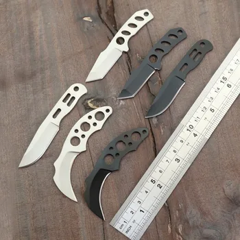 GODFUR Mini visí na krku nôž pevný prenosný náhrdelník darčekové vrecko rovný nôž malé outdoor camping lovecké nože na prežitie
