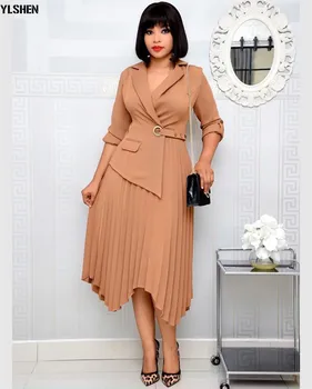 Skladaný Ankara Afriky Šaty pre Ženy Šaty Plus Veľkosť Dashiki Župan Africaine Vetement Femme 2020 Maxi Šaty Afrike Oblečenie