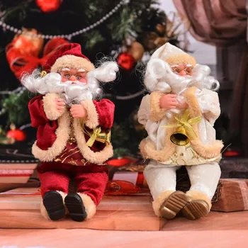 25 cm Santa Claus Sedí Doll House Vianočný Darček Hračky Flanelové Okno, Stôl Dekorácie na Vianočný Darček, Vianočné Veci