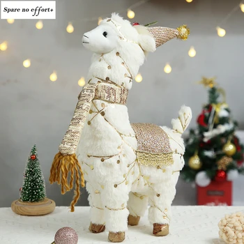 Alpaky Bábika Veselé Chirstmas Dekor pre Domáce 2021 Bábika Vianočné Ozdoby Santa Claus Elk Navidad Darček Šťastný Nový Rok 2021