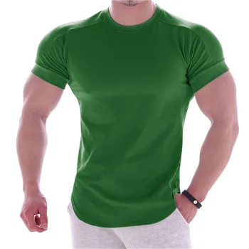 Módne pánske letné športové tričko gym fitness-krátke rukávy T-shirt pánske rýchle sušenie fitness tee tričko pánske oblečenie