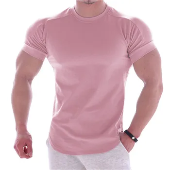 Módne pánske letné športové tričko gym fitness-krátke rukávy T-shirt pánske rýchle sušenie fitness tee tričko pánske oblečenie