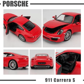 Well 1:24 Porsche 911 CARRERA S zliatiny modelu auta Diecasts & Hračky Zhromažďovať dary, Non-diaľkové ovládanie typ dopravy hračka