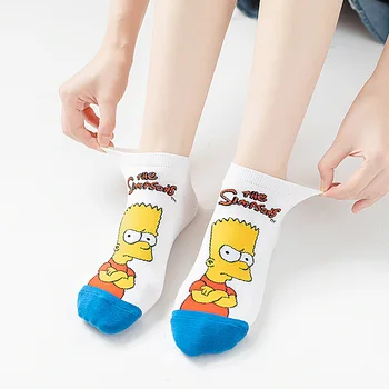Ponožky Ženy Streetwear Cartoon Simpsonovci Ponožky Nastaviť Harajuku Kawaii Roztomilé Ponožky Pack Bavlna Zábavné Ponožka Žena Sox 5 Párov 1 Lot Sox