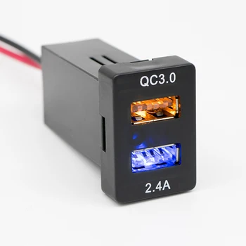 QC3.0 2.4 A Quik dobiť Dvojité Dual Port Konektor USB Napájací Adaptér Pätice pre TOYOTA Corolla Auris Levin Camry Reiz RAV4