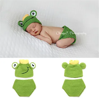 Moeble Háčkovanie Frog Design, Baby, Klobúk, Nohavice nastaviť Dieťa Dieťa Zvieracie Kostýmy Foto Rekvizity Novorodenca Fotografie Rekvizity na Vianoce