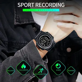 Značka SKMEI Smart Hodinky Módne pánske Vojenské náramkové hodinky Hovor Pripomenúť Srdcového tepu Bluetooth Smartwatch Android IOS