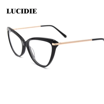 Lucidie ženy fashion okuliare osobnosti mačacie oko, dioptrické okuliare, rám klasický čierny rám okuliarov