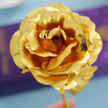 24K Zlatom Ruže Kvet Romantického Valentína Darček Pre Milovníka priateľka Alebo Doma Vianočné Dekorácie