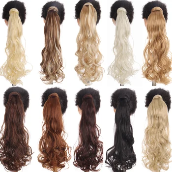 Clip in predlžovanie vlasov copu prirodzený chvost režijné náklady pre ženy dlhé rovné syntetické falošné vlasy MUMUPI