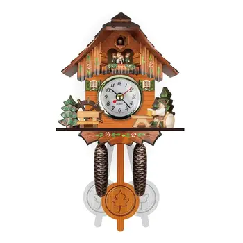 Starožitný Drevený Kukučkové Nástenné Hodiny Vták Čas Bell Swing Alarm Watch Reštaurácia, Domáce Dekorácie Dropship