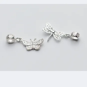 UQBing Najvyššej Kvality, 925 Sterling Silver Motýľ Dragonfly Kúzlo Náramok Pre Náhrdelníky Ženy Zvierat Šperky Zistenia