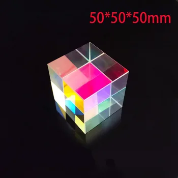 50*50*50 mm Farba Prism Šiestich Žiarivých Veľké Svetlo Kocka Kreatívne Darčeky Optické Experimenty Pre Deti Vedy