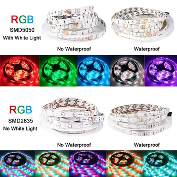 RGB LED Svetelný Pás 5m 10 m 15m Izba Dekor Osvetlenie Bar KTV Strany 2835/5050 Pružný pás s nástrojmi Lampa Diódy Pásky IR Diaľkový ovládač