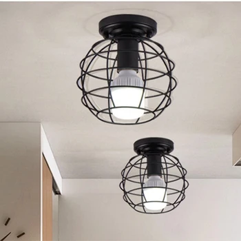 Nordic E27 led stropné svietidlo kovaného železa black stropné svietidlo pre kuchyne, spálne, obývacej izby, chodby reštaurácia, kaviareň hotel chodbe