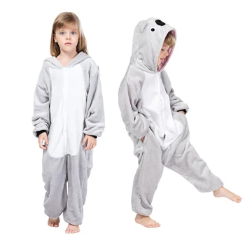 Unicorn Nastaviť Kigurumi Deti Pyžamo Nastaviť Zvierat Panda Pyžamo pre Dievčatá Chlapci Domáce oblečenie Hooded Flannel Deti Sleepwear Oblečenie