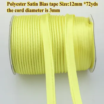 Doprava zadarmo-Polyester satin Zaujatosti Pásky s káblom,Potrubia pásky,veľkosť: 12 mm,1/2