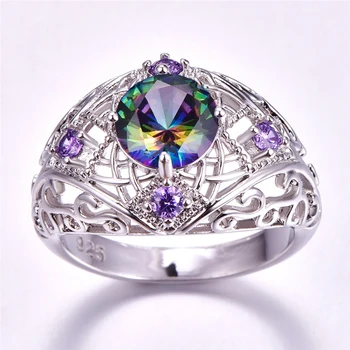 Kreatívne Výrez Prstene Pre Ženy, Luxusné Žena Fialová Crystal Krúžok Šperky, Módne Dámy Strany Šperky, Darčeky