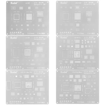 Kaisi 0.12 mm BGA Reballing Vzorkovníka Kit Set Spájky Šablóny pre iPhone IC CPU A8A9A10A11A12A13 11Pro/Max XS XR 8 8P 7P 6S 6P 5S