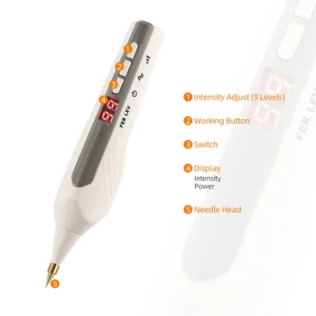 Nabíjateľná 9 Úrovní Laser Krtkovia Odstraňovač Plazma Pero Tetovanie Pehy Odstránenie Rozptyľovanie Bradavice Tmavých Škvŕn Laser Terapia Ion Pero