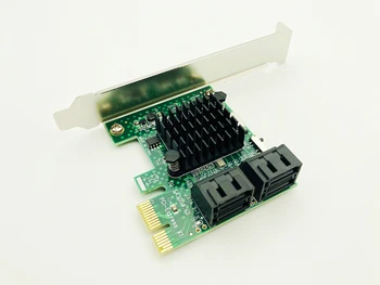 HDD SSD Adaptéra PCIE slot karty PCI Express 1x do 4 Portu Sata 3.0 6Gbps Converter Karty Adaptéra Expansion Board Chladič nízkoprofilový Držiak