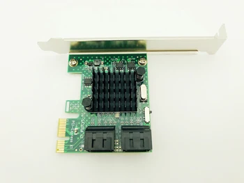HDD SSD Adaptéra PCIE slot karty PCI Express 1x do 4 Portu Sata 3.0 6Gbps Converter Karty Adaptéra Expansion Board Chladič nízkoprofilový Držiak