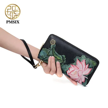 Pmsix 2020 Luxusné Plastický Originálne Kožené peňaženky Značky módnych Vintage Kabelky Ženy Elegantné Spojka Karty Taška Mobilný Telefón Taška