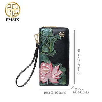 Pmsix 2020 Luxusné Plastický Originálne Kožené peňaženky Značky módnych Vintage Kabelky Ženy Elegantné Spojka Karty Taška Mobilný Telefón Taška