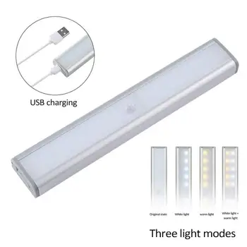 Pod Skrinku Svetlo USB Nabíjateľné Snímač Pohybu, Skrine, Osvetlenie Bezdrôtový Magnetický Stick-Akumulátorové 20 LED Spálňa Nočné Svetlo