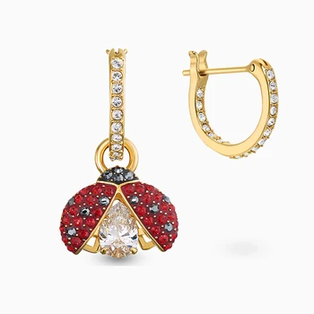 2020 módne šperky SWA nové lienka prebodol náušnice zlaté roztomilé červené dekoratívne crystal romantický darček pre ženy