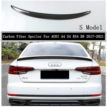 Carbon Fiber Spojler Na AUDI A4 S4 RS4 B9 2017 2018 2019 2020 2021 Krídlo Pery Spoilery Kvalitné Auto Príslušenstvo