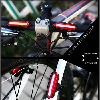 Dropshipping Bicykel Bicykel USB Nabíjateľné COB LED Zadné Hory Kométa Bicykel zadné Svetlo MTB Bezpečnostné Varovanie Zadné Svetlo na Čítanie