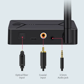 Bluetooth 5.0 o Vysielač 3.5 mm AUX Koaxiálnych Optických Vlákien Jack Stereo Adaptér Bezdrôtovej siete pre TV, PC Reproduktory