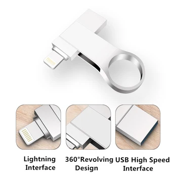 USB Flash Disk Pre iPhone X/8/7/7 Plus/6/6/5/SE/ipad OTG Pero Disk HD Memory Stick 8G 16 G 32 G 64 G 128G kl ' úč usb 3.0