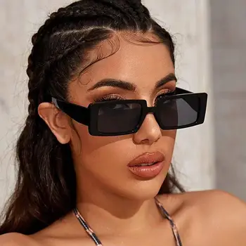 2020 Luxusné Zelený Obdĺžnik Slnečné Okuliare Ženy Značky Dizajnér Slnečné Okuliare Mužov Vintage Námestie Okuliare Zrkadlo Oculos De Sol