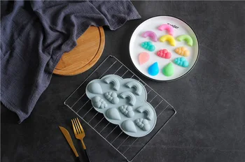Rainbow cloud Drop silikónové koláč piecť Čokoládové formy Ice block Candy Puding Formy Ľadu DIY plesní