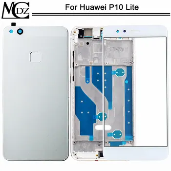 Nové P10 Lite Trupu Kryt Na Huawei P10 Lite Zadný Kryt + LCD Rám, Zadný Stredný Rám Panel Full Bývanie Prípade Časť
