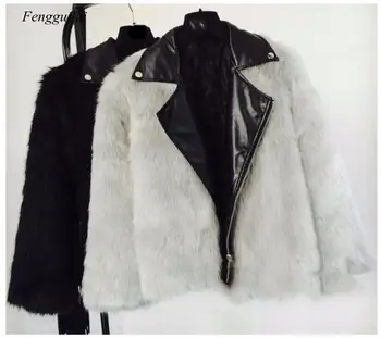 Luxusné Zimné Bundy Ženy Outwear Hrubý Kabát Fox Kožušinový Kabát Z Ovčej Kožené Bundy Zahustiť Teplé Streetwear Outwear