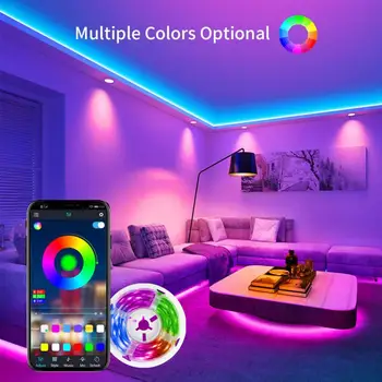 RGB Led Pás Svetla Bluetooth Aplikácia Riadená Led Hudbu, Synchronizovať Farbu Meniace Led Podsvietenie 5050 Rgb Vianočné Osvetlenie Led Osvetlenie