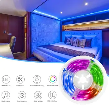 RGB Led Pás Svetla Bluetooth Aplikácia Riadená Led Hudbu, Synchronizovať Farbu Meniace Led Podsvietenie 5050 Rgb Vianočné Osvetlenie Led Osvetlenie
