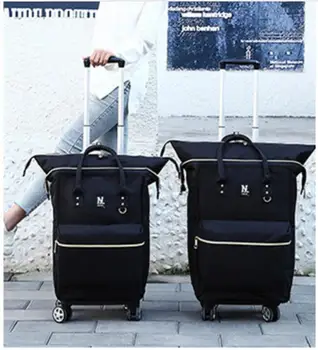 24 Palcový Ženy vozíka Batohy vykonávať na batožinu tašky Cestovné Vozíka Tašky Koľajových batožiny tašky s kolieskami Kolesových Batoh tašky