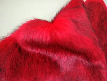Fox kožušiny Umelú kožušinu tkaniny,červená coloer farbivo tip hromadu 3-4cm plyšové textílie,Počítadlo dekorácie handričkou,170 cm*50 cm/KS