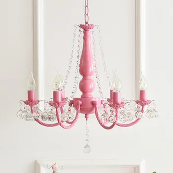 Nordic pastoračnej kórejský ružová / biela princezná dievča, detskej izby, spálne, jedálne krištáľový luster lampy